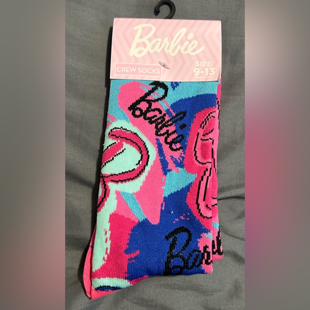 Barbie Pink and Blue Crew Socks